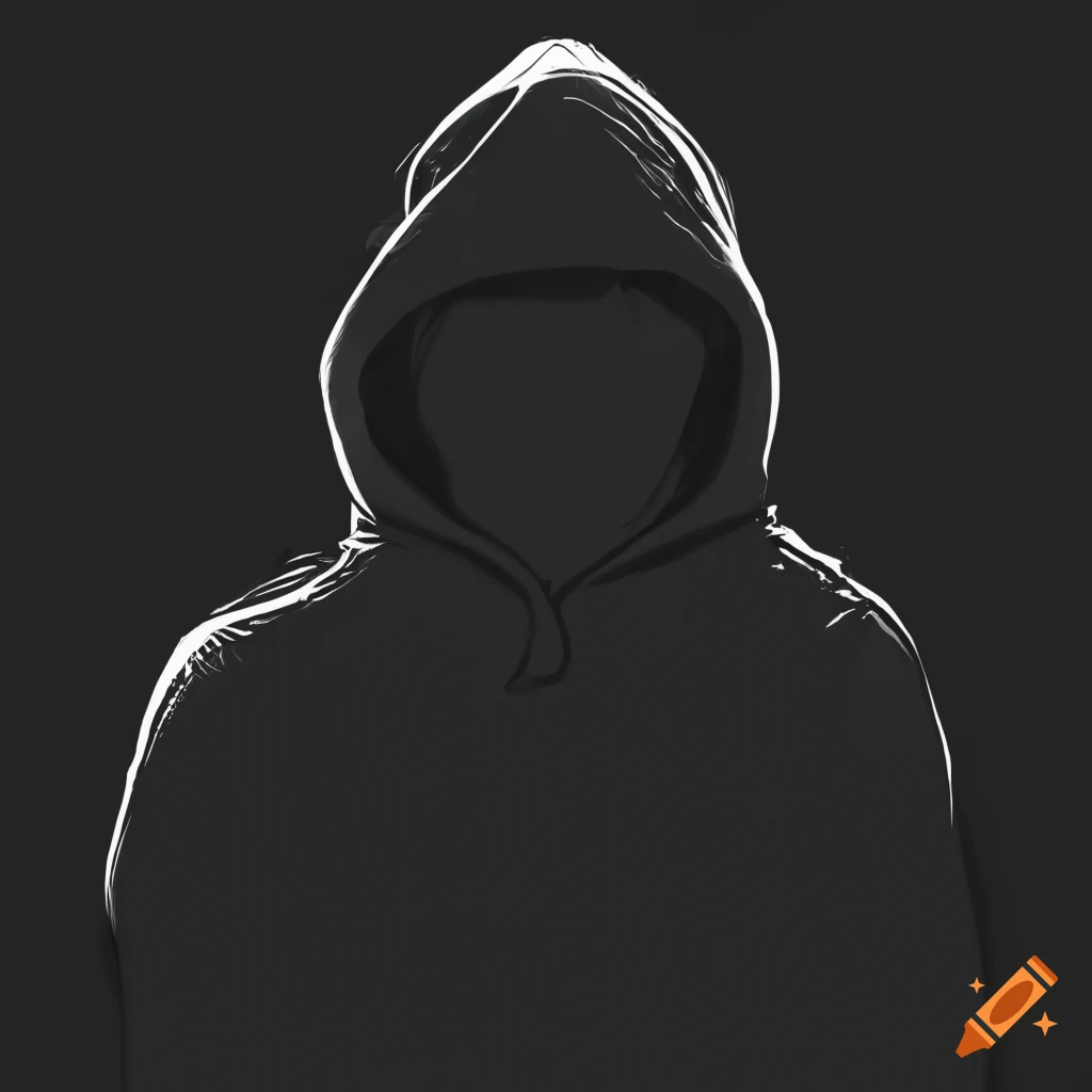 Dark and mysterious figure wearing a black hoodie on Craiyon