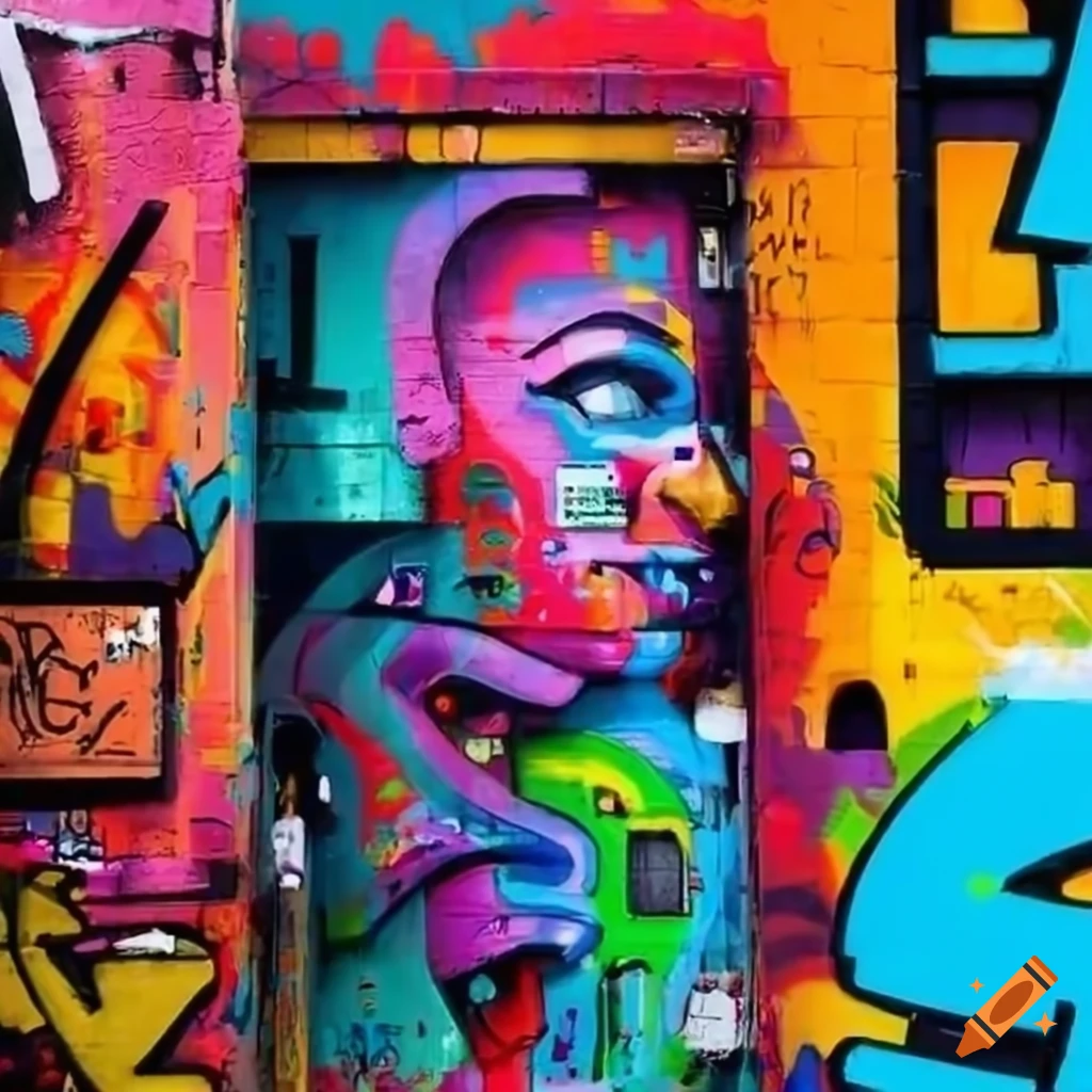 Graffiti wall with programming languages on craiyon