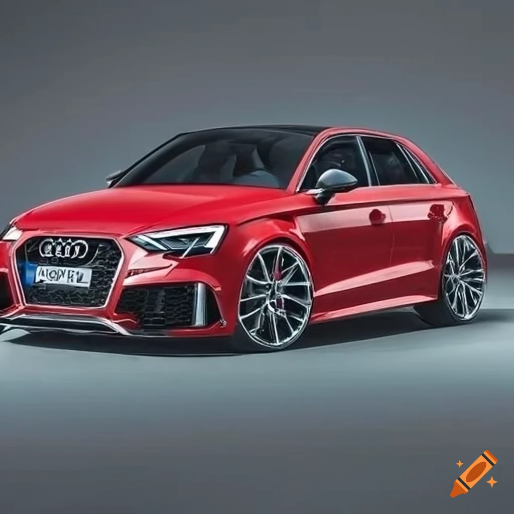 An audi a1 with lowered suspesion and a widebody kit on Craiyon