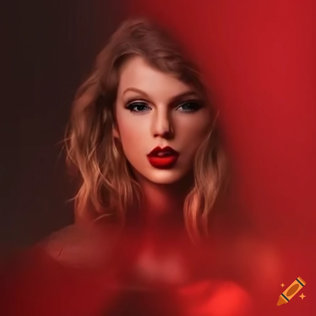 Hyperrealistic album cover design for taylor swift's “red”