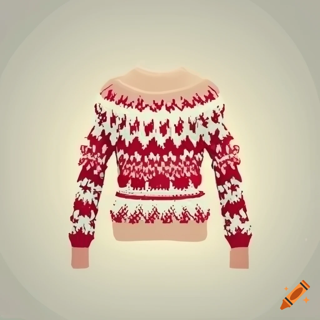 Minimalist white christmas sweater vector on Craiyon