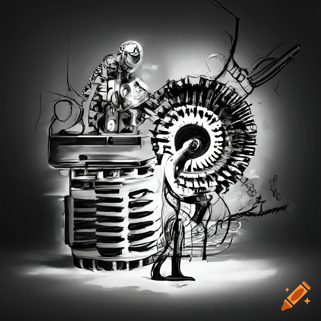 Augmented reality technician working on electrical motor