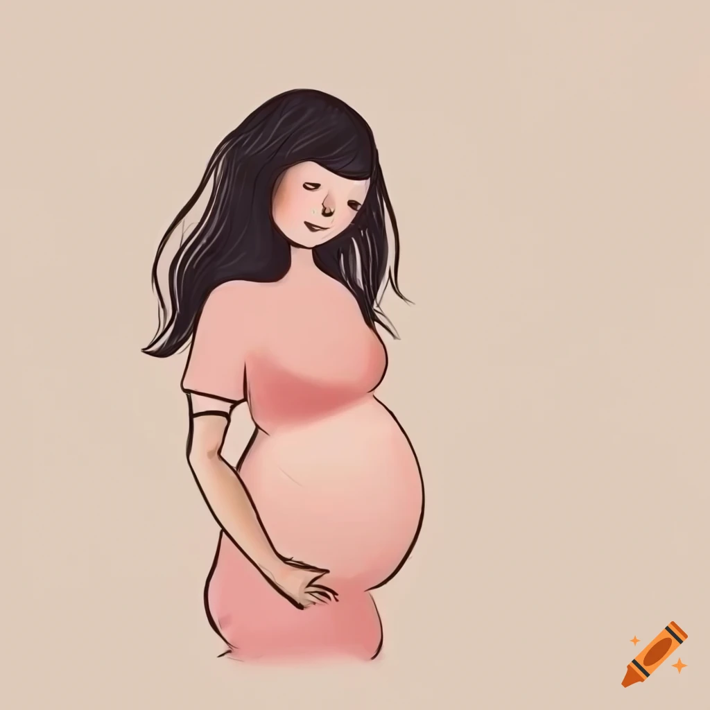 Pregnant Woman Hugging Touch Tummy Abdomen Black Line Pencil Drawing  Vector. Pregnant Young Girl Touching Belly, Future Mother Waiting  Childbirth. Character Pregnancy And Maternity Illustration Stock Vector |  Adobe Stock