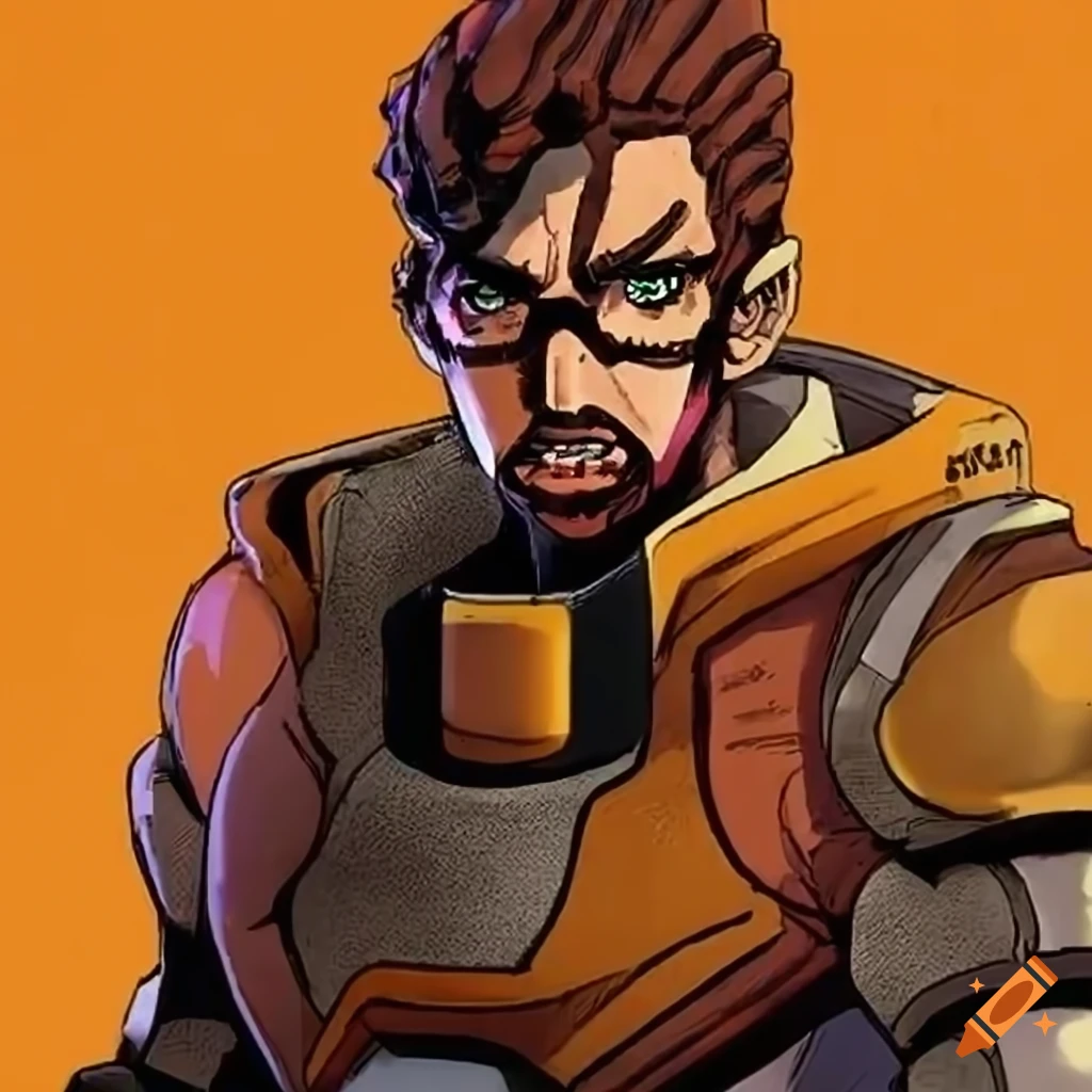 Artwork of gordon freeman in jojo's bizarre adventure style