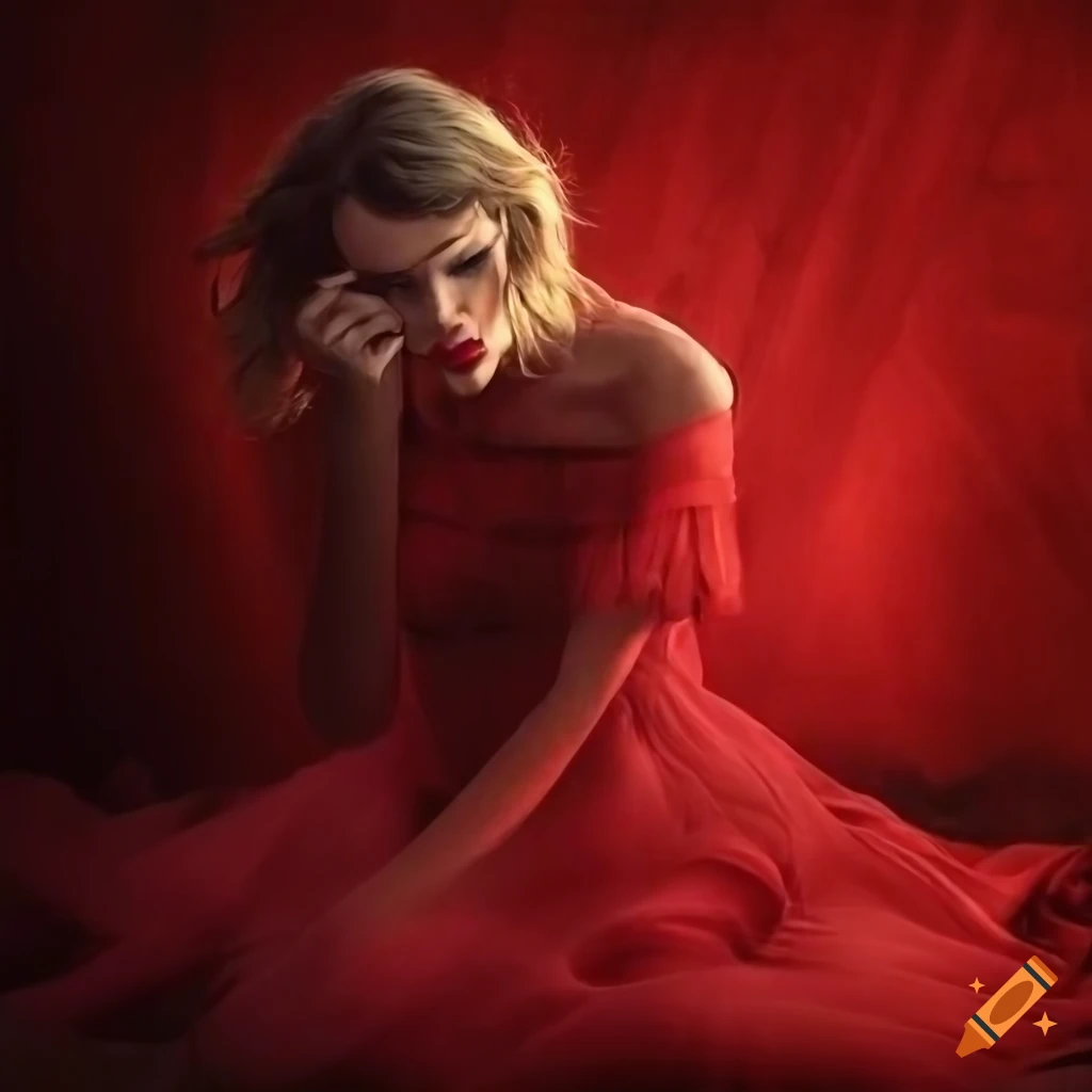 Hyperrealistic Album Cover Inspired By Taylor Swift s red Album On 