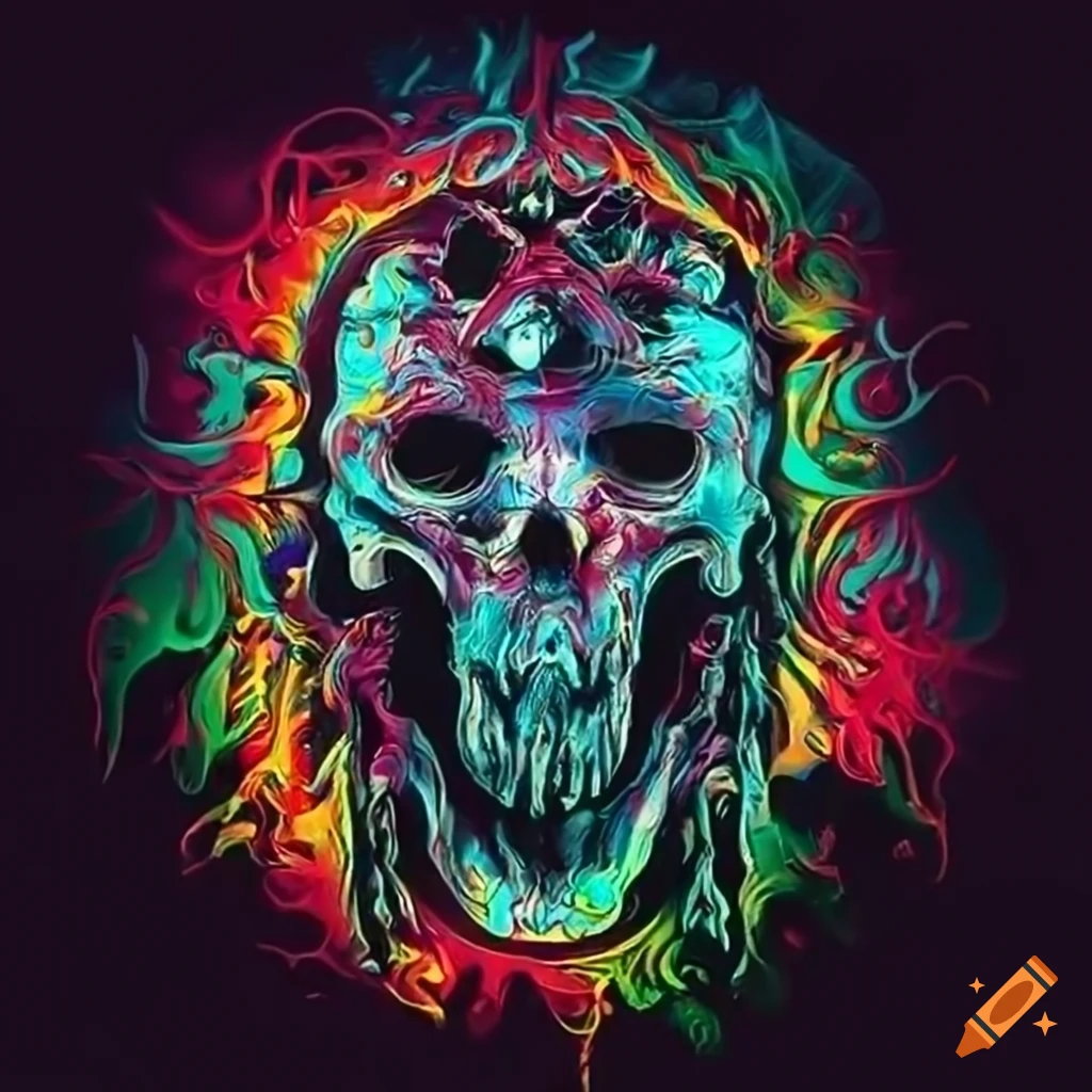 Psychedelic heavy metal logo with magical powers on Craiyon