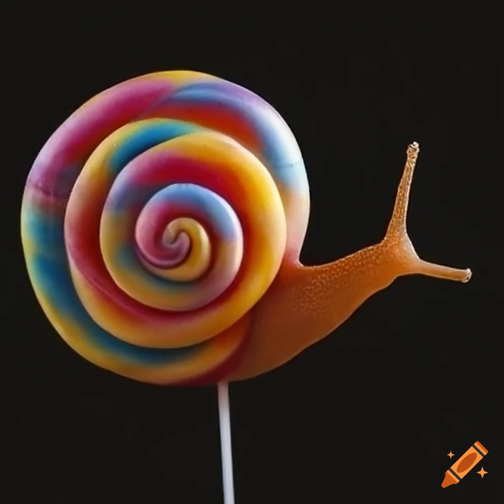 Shell Lollipop Sign Highly detailed snail on a spoon on Craiyon