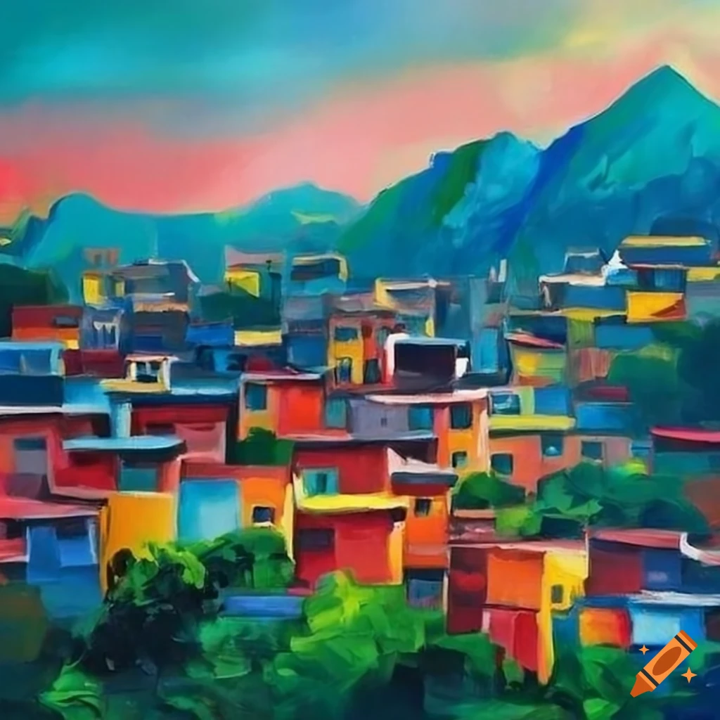 Captivating painting of freetown's mountains and cityscape on Craiyon