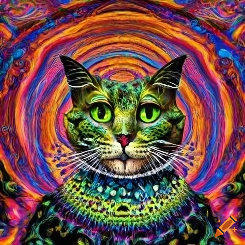 Psychedelic artwork of the cheshire cat