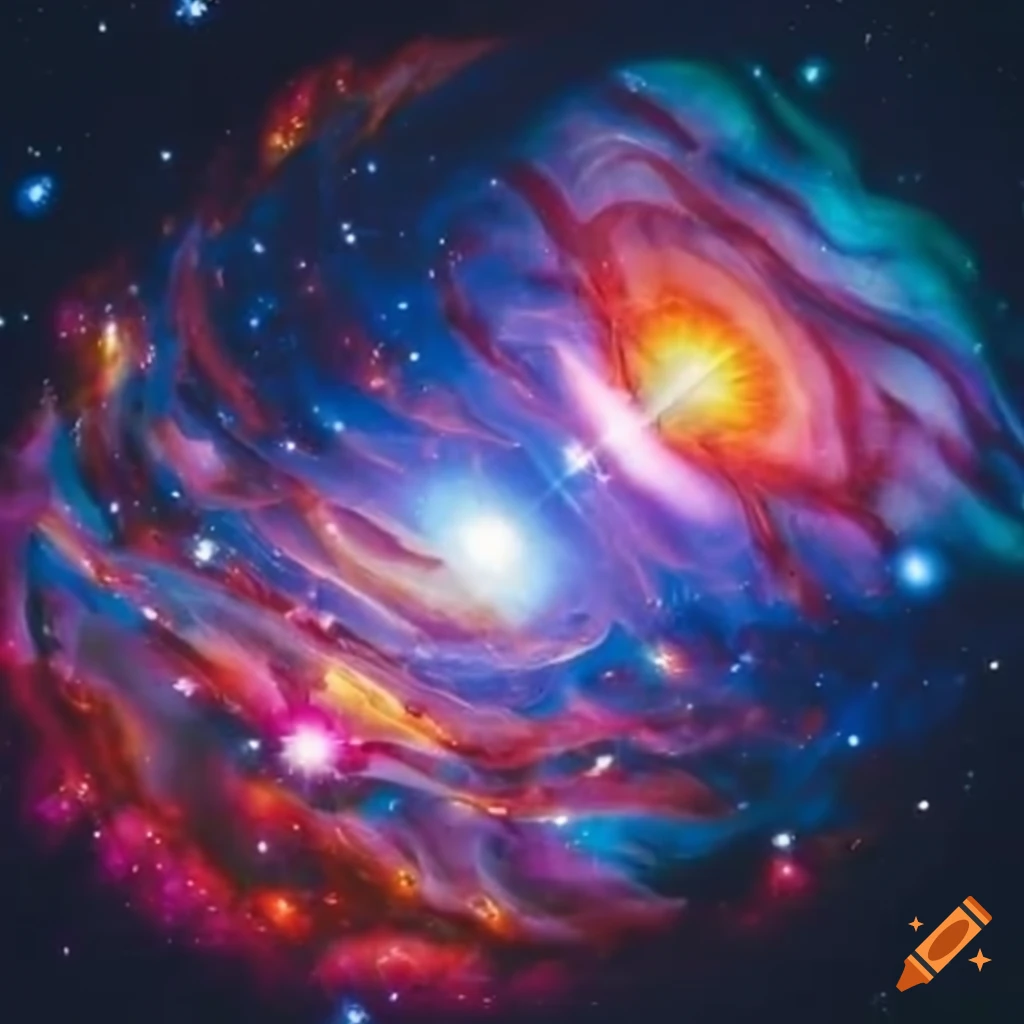 Artistic representation of the birth of the universe on craiyon