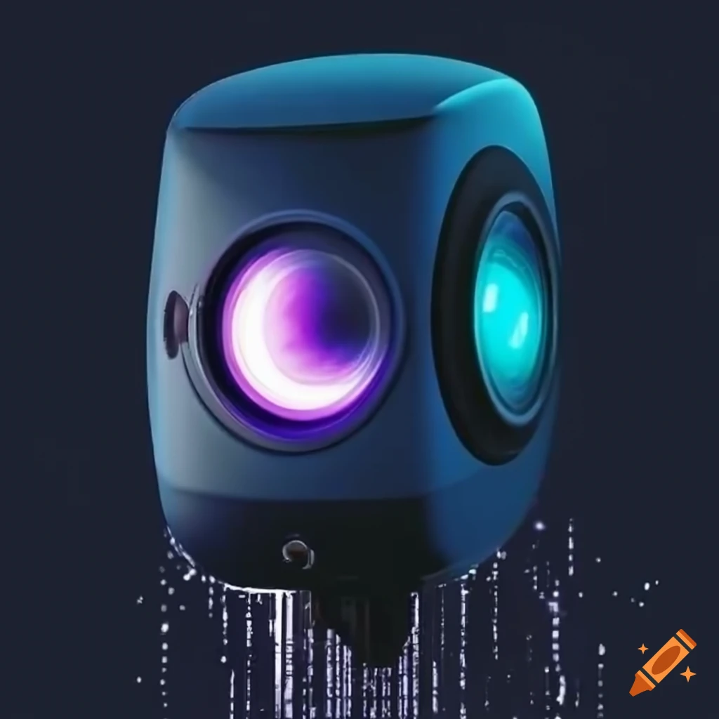 Modern showerhead with led lights and builtin speaker on Craiyon