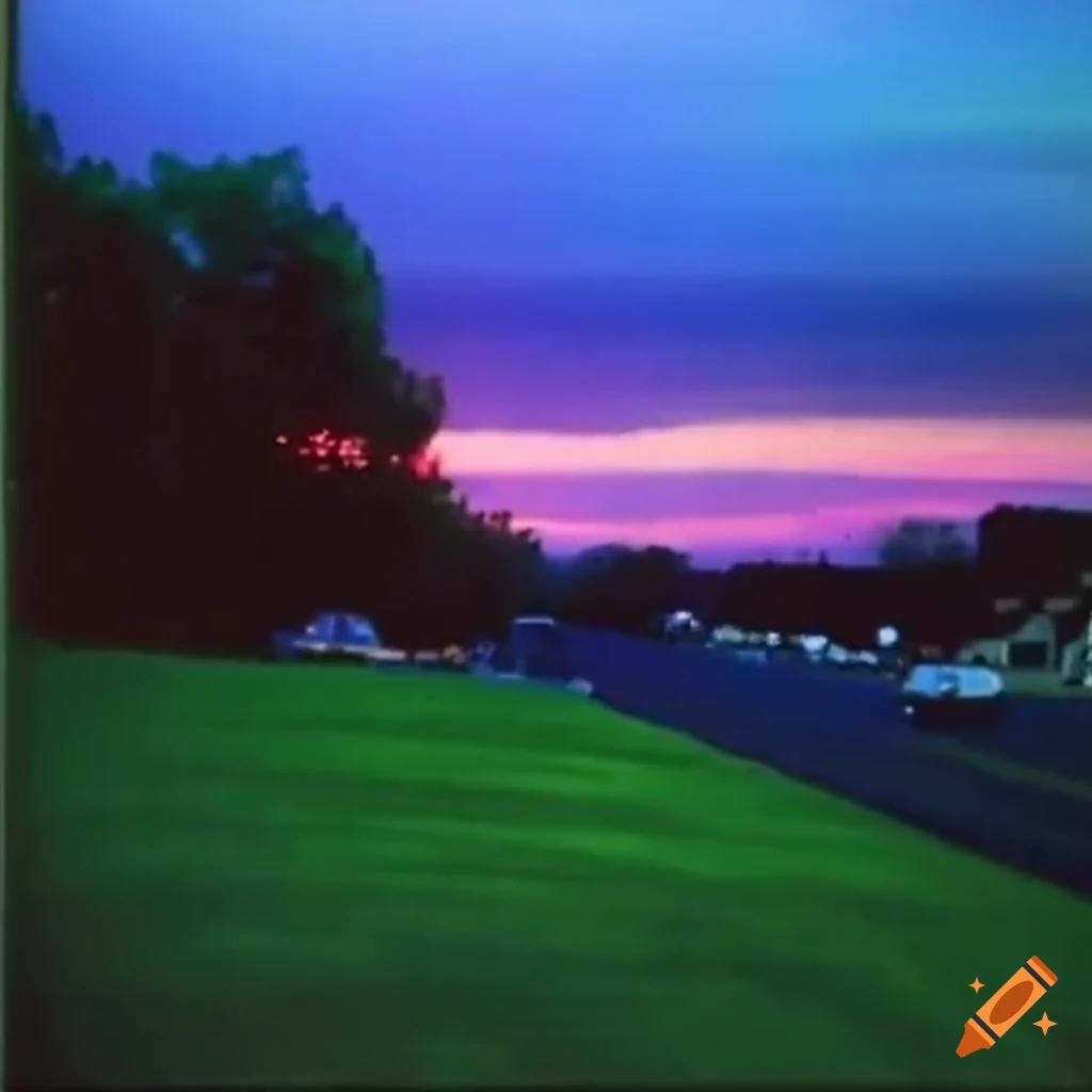 VHS recording of a Pennsylvania neighborhood in the morning