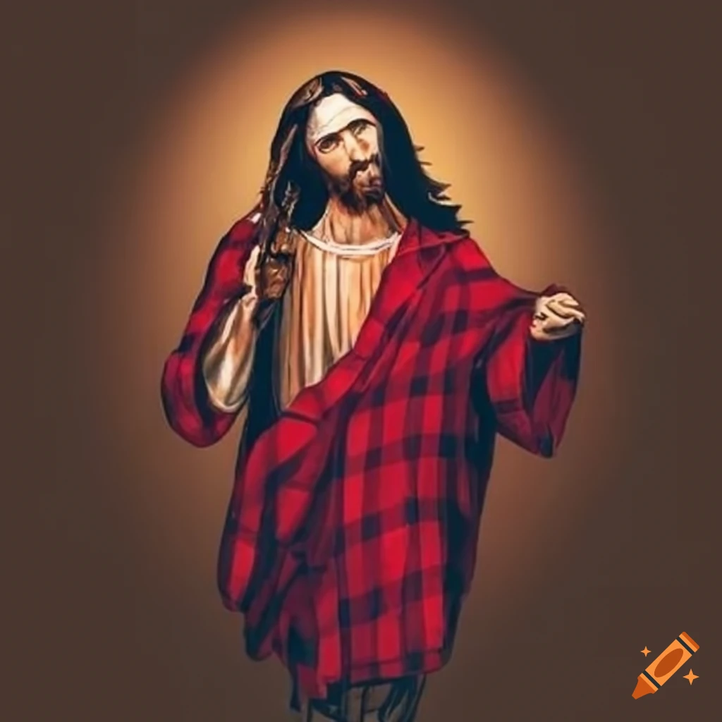 Artistic depiction of jesus in loose-fitting jeans on Craiyon