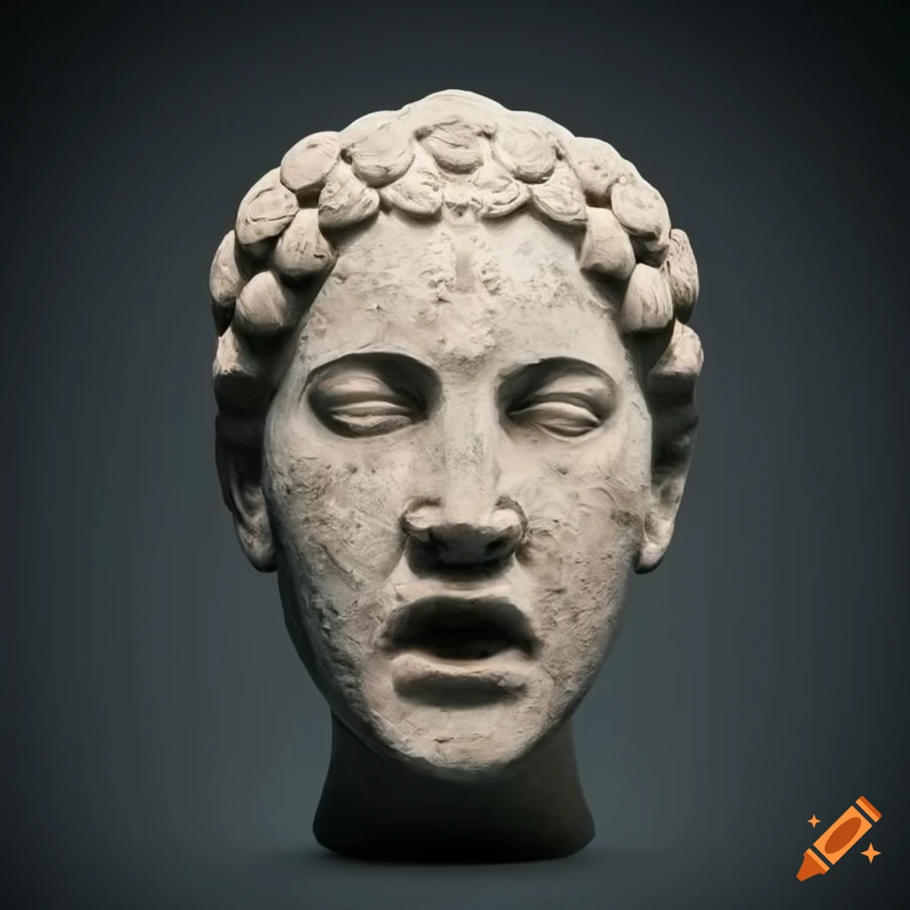 stone statue head with open mouth