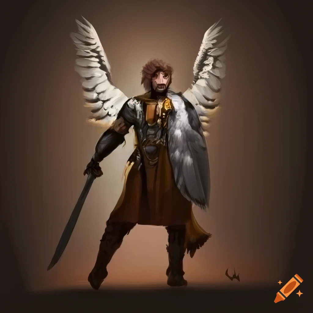 digital artwork of a winged knight