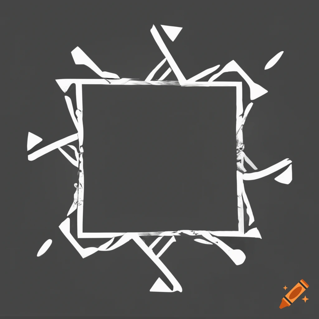 Minimalist black and white artwork of a white square on Craiyon