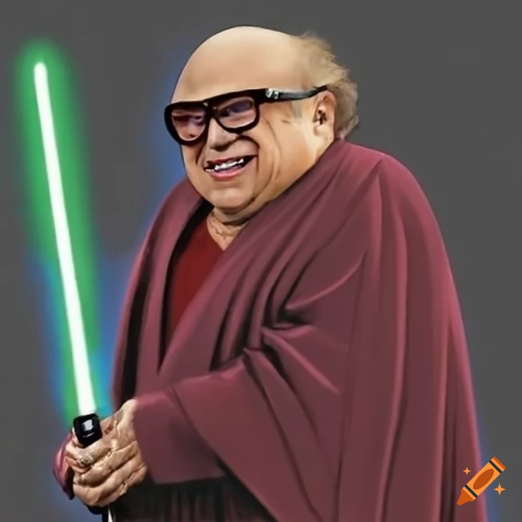 Humorous depiction of danny devito as a sith lord on Craiyon