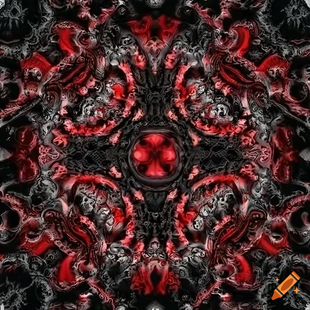 seamless fractal pattern in HR Giger style