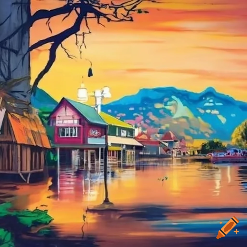 mural art of Pacific Glade, a charming town in the Pacific Northwest