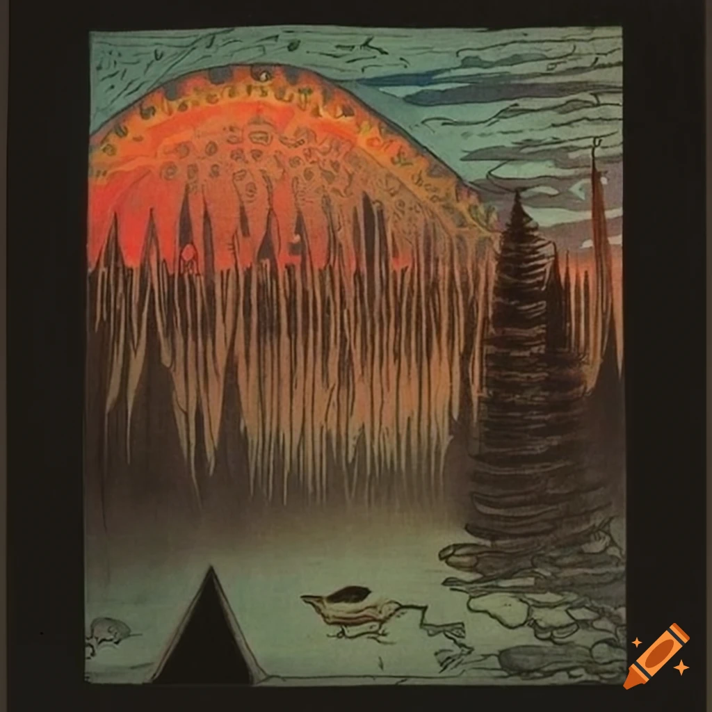 Colorful serigraph inspired by native salish art on Craiyon