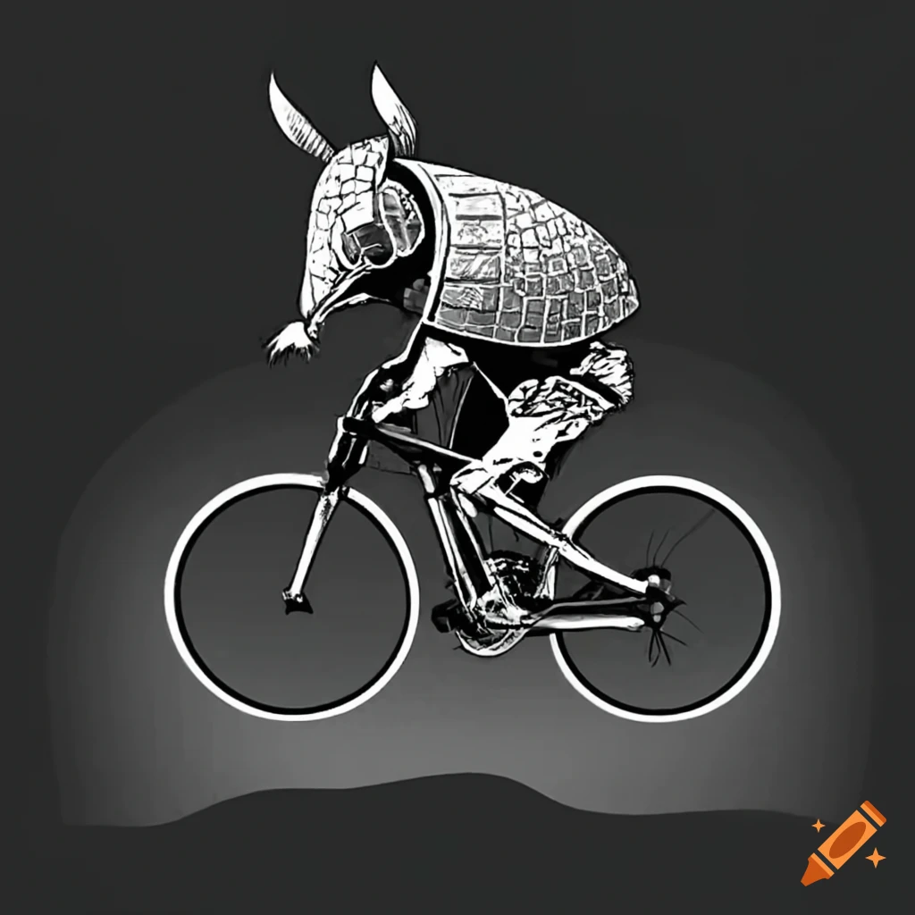 armadillo racing a mountain bike
