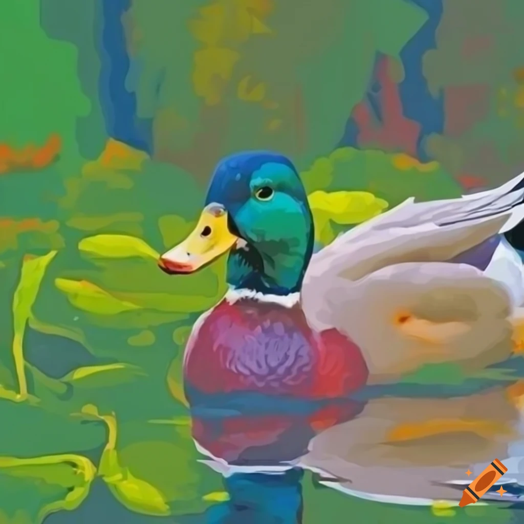 paint-by-numbers-of-a-duck-swimming-in-a-lotus-lake