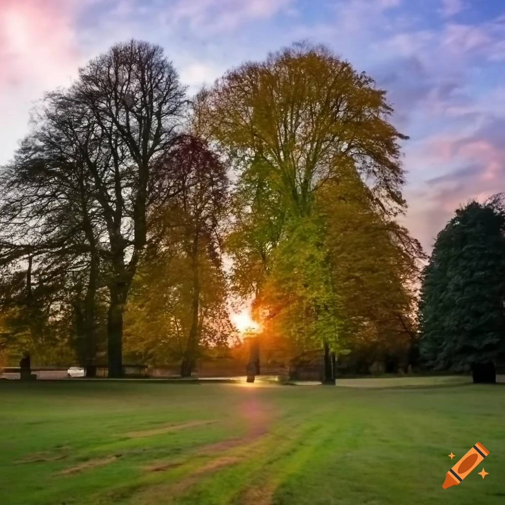 Sunset at knighton park in leicester, england on Craiyon