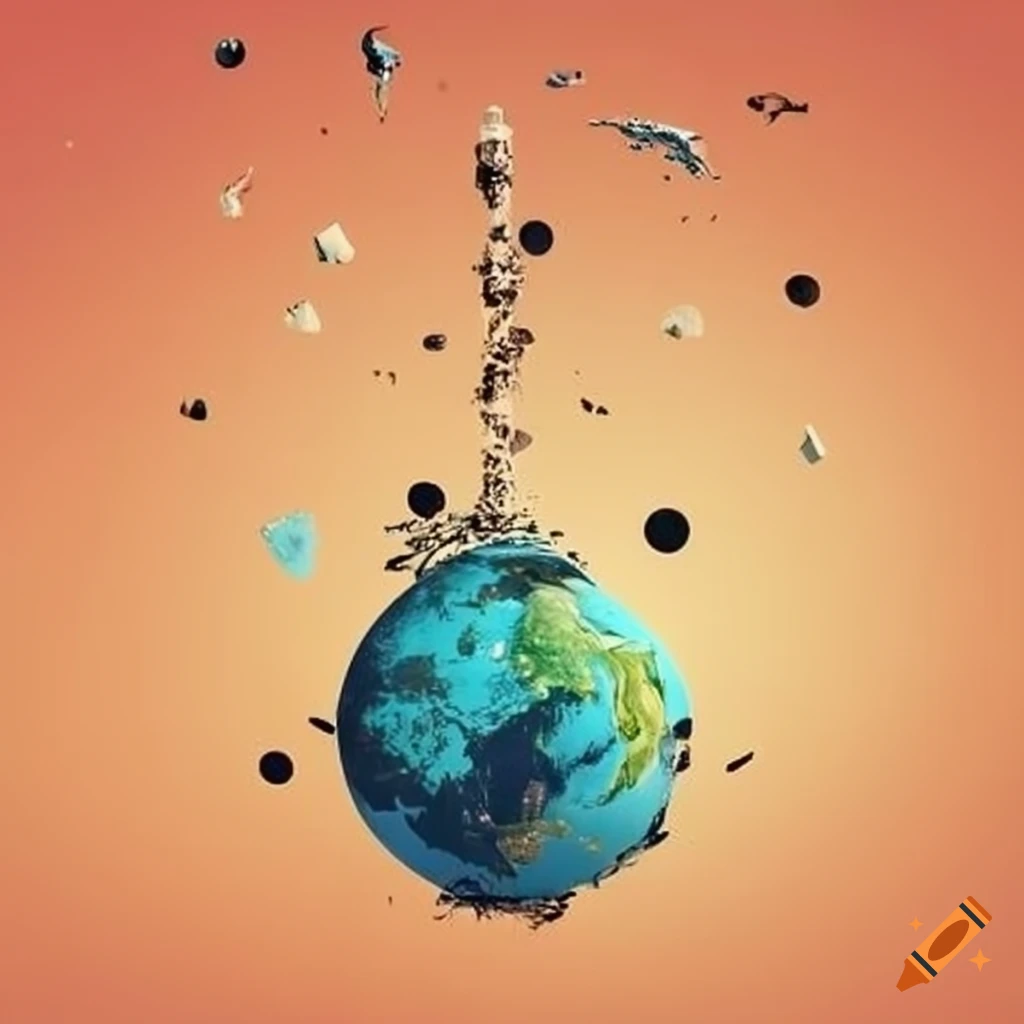 Depiction of modernity's impact on the environment