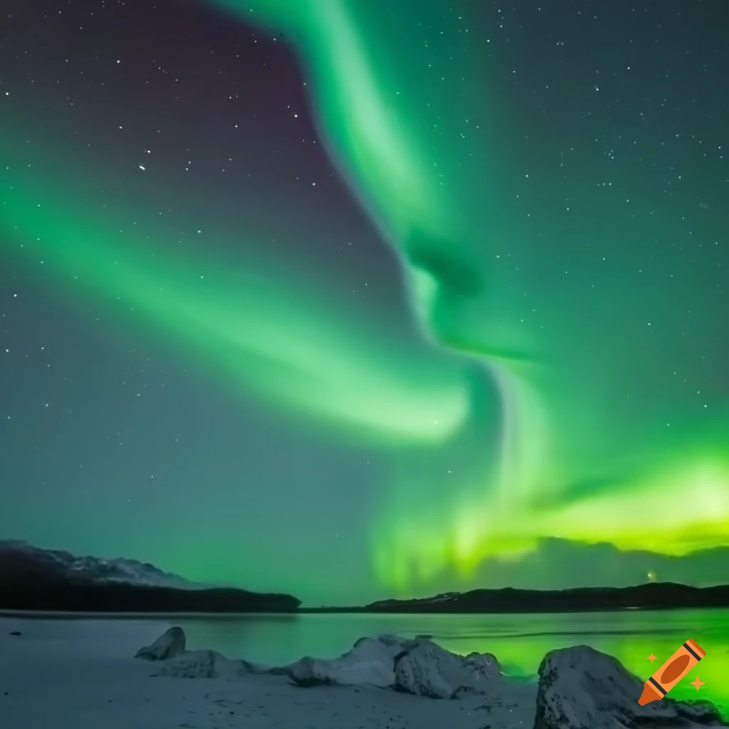 Stunning aurora borealis on Craiyon