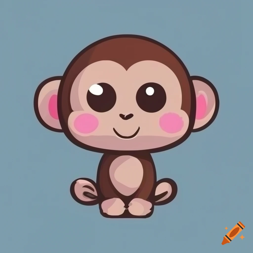 cute monkey baby sitting cartoon vector illustration hand drawing Stock  Vector Image & Art - Alamy