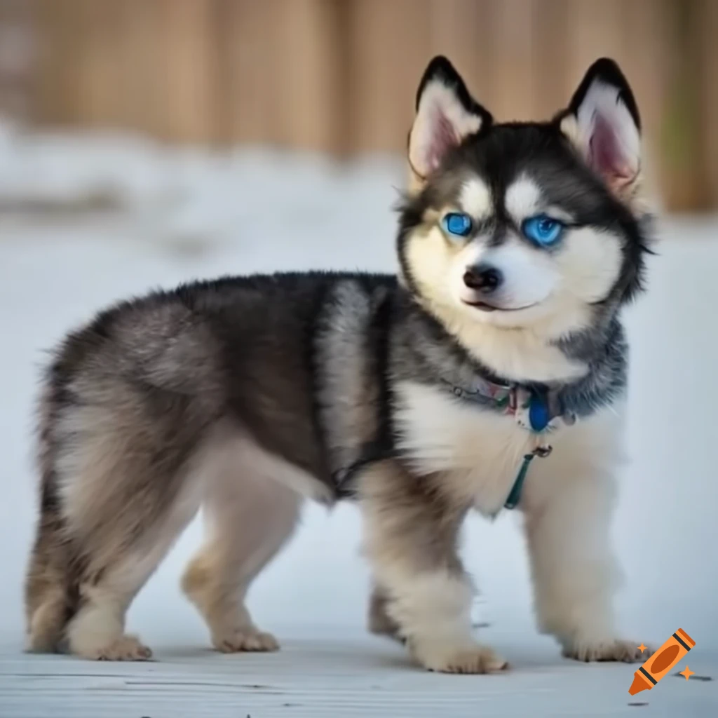 unique mix of Bolonka and Husky with blue eyes