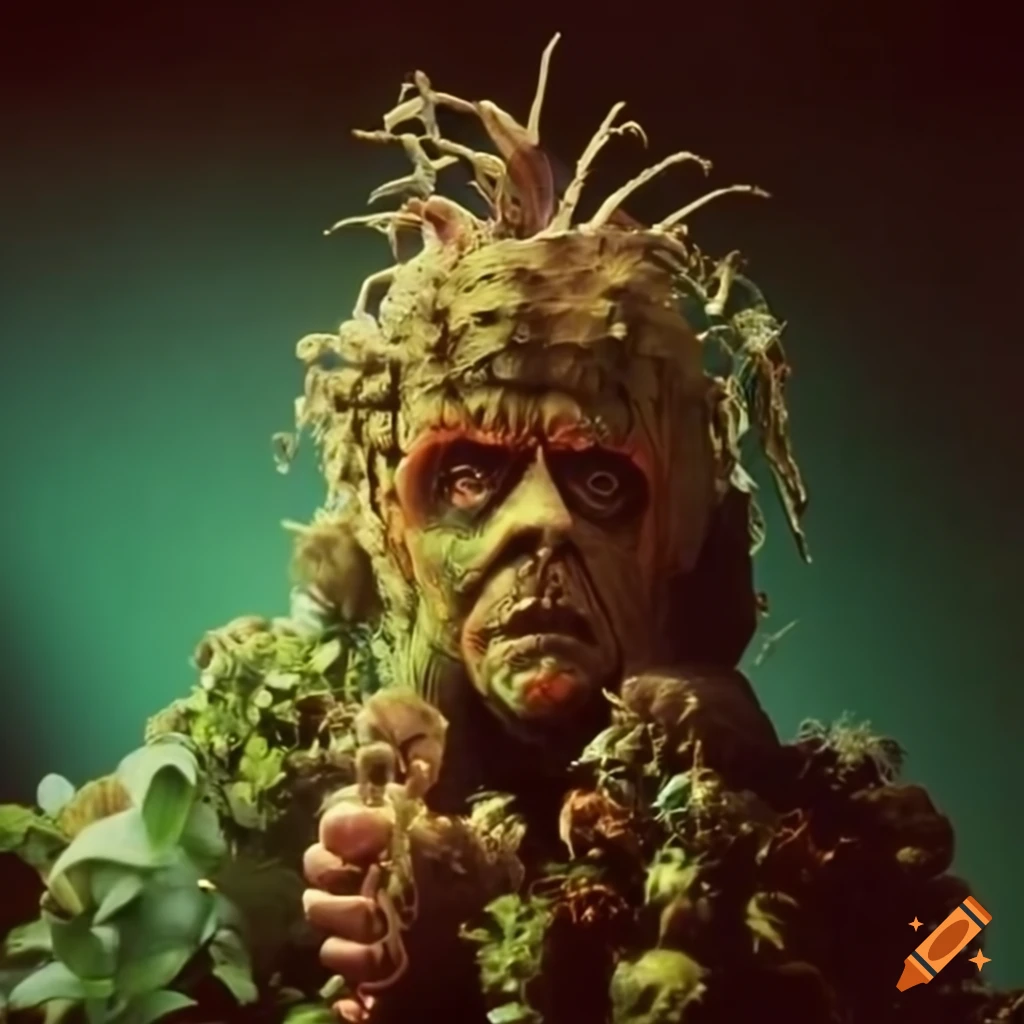 BBC TV studio set made of plants for Doctor Who episode 'Seeds of Doom'