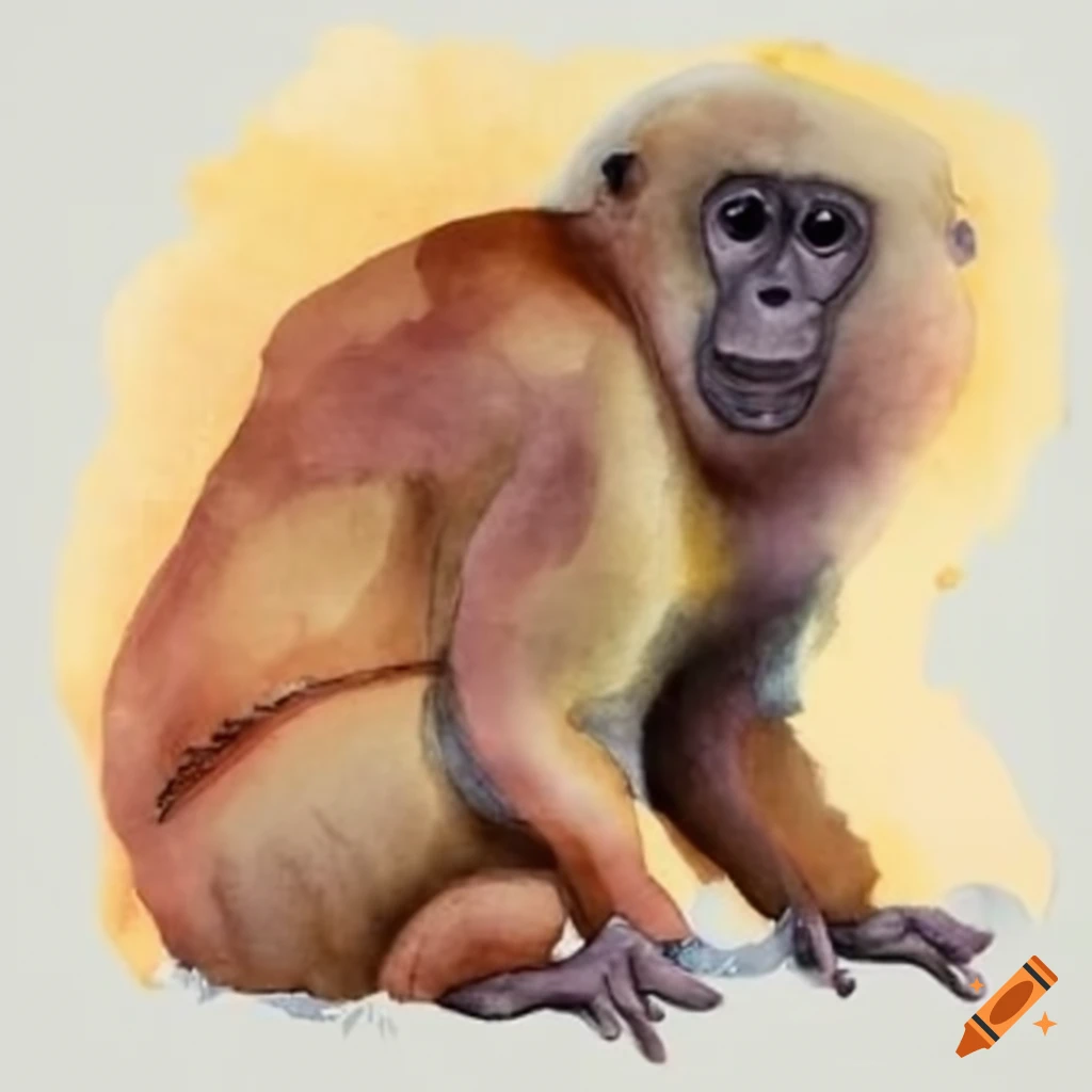 illustration of a monkey representing evolution