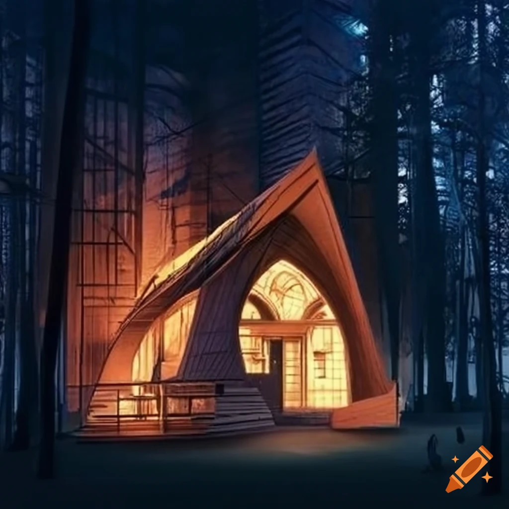illusion of a cathedral-like cabin
