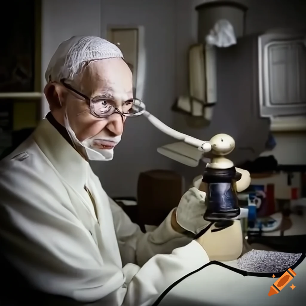 dentist at work in his workshop