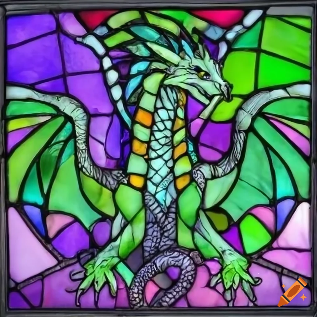 Stained Glass Of A Dragon With Wings On Craiyon stained-glass-of-a-dragon-with-wings-on-craiyon