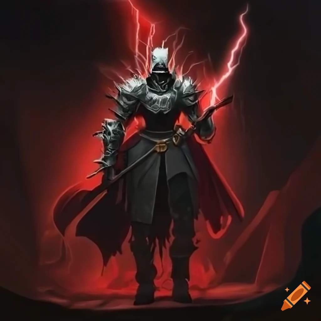 image of a menacing dark warrior with a red sword