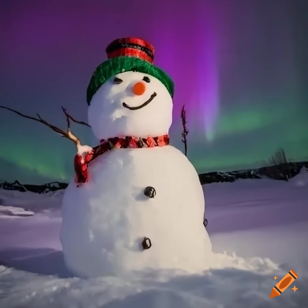 detailed snowman in a winter wonderland