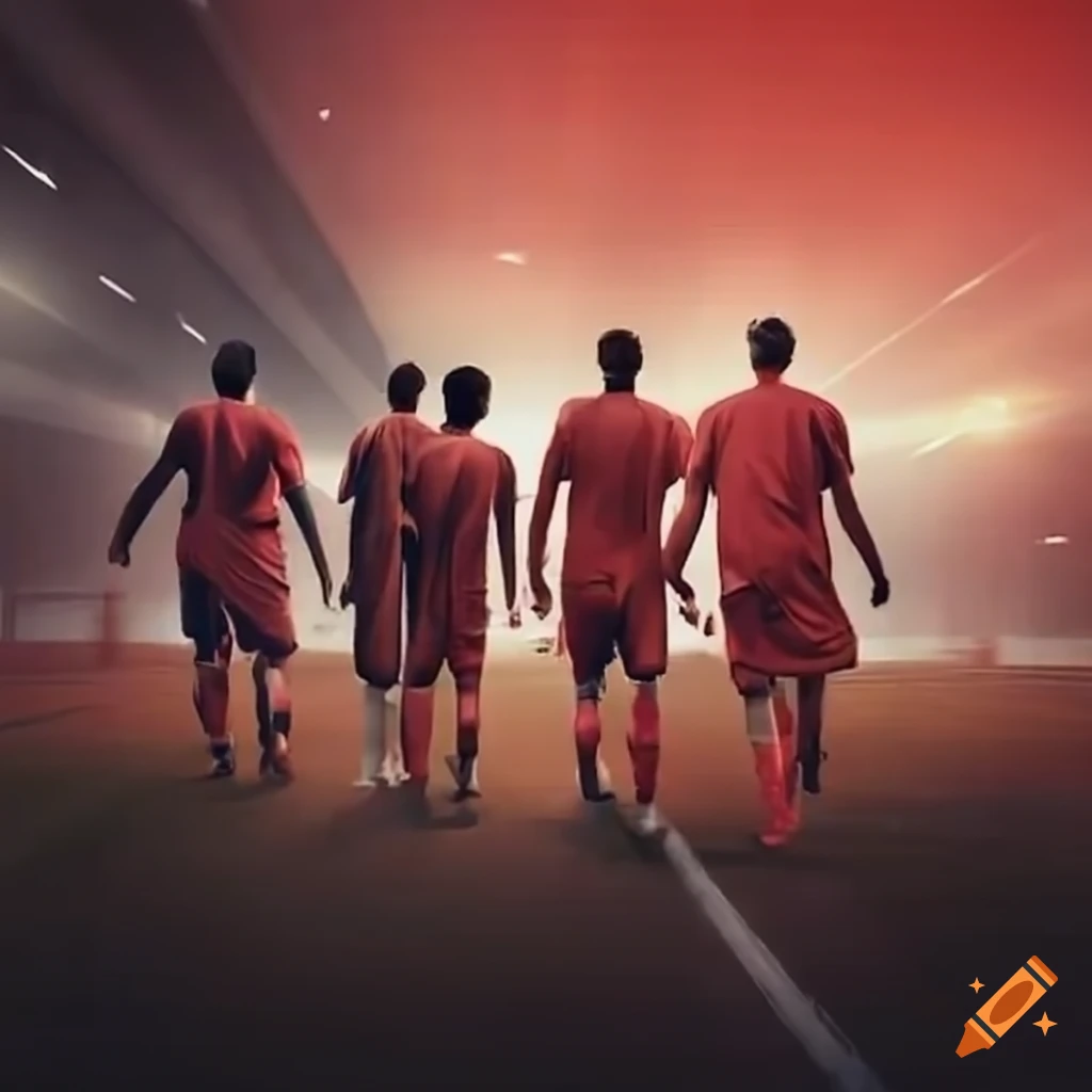 football team leaving the pitch