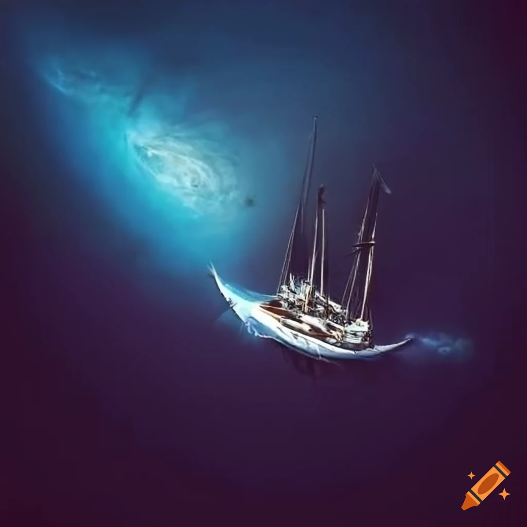 sailboat floating through the cosmos