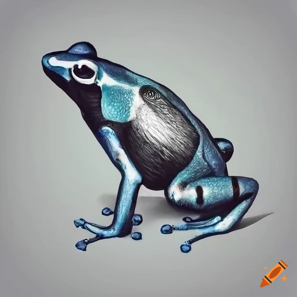 Colorful poison dart frogs in vibrant jungle painting on Craiyon