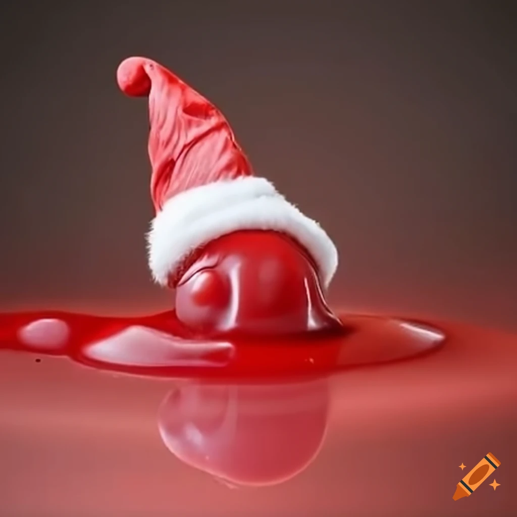 red slime puddle with a santa hat