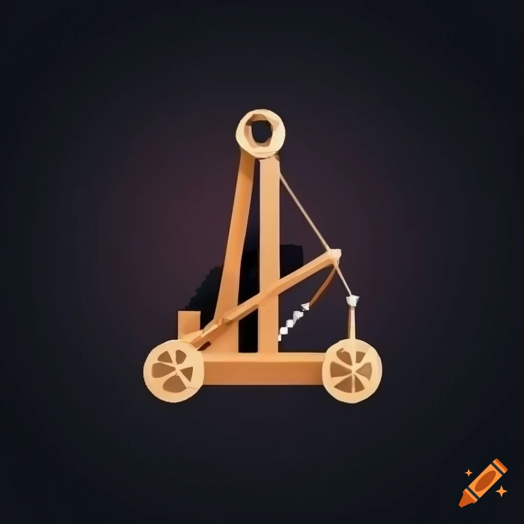 Shiny low poly catapult logo