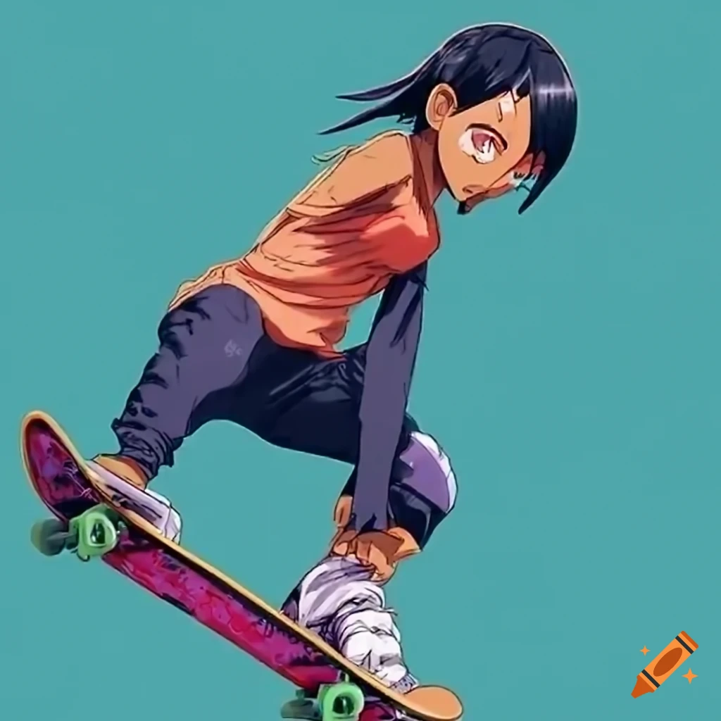 Anime Skateboard Boy and Girl Anime Manga Hold My Hands