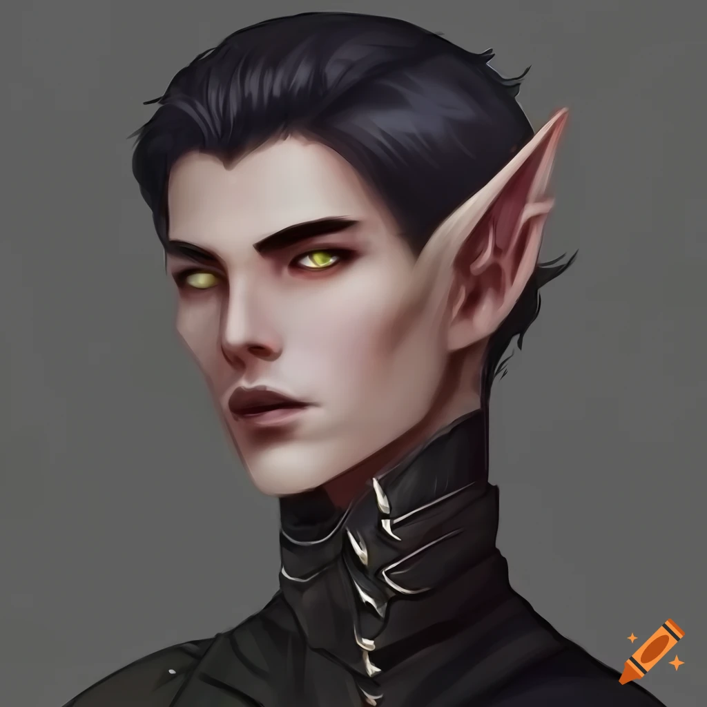 Image of a handsome and sinister male elf