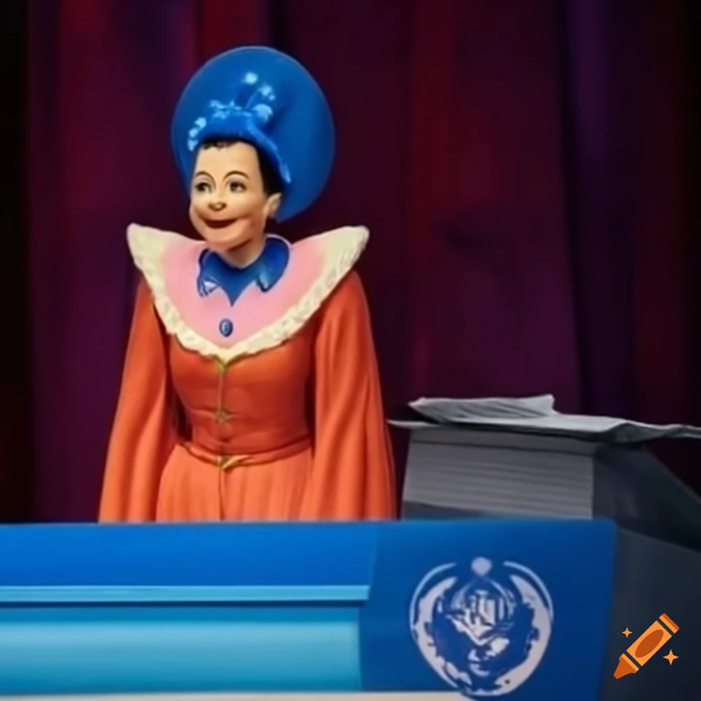 Disney characters in a United Nations summit