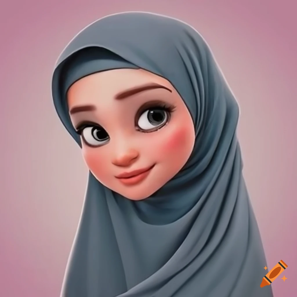 Disney character with white hijab for profile