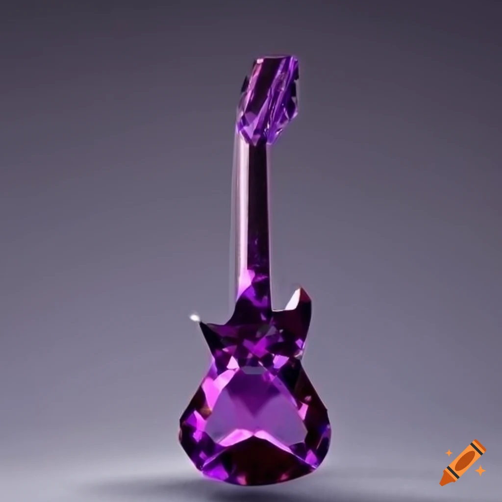 gemstone cut in the shape of a guitar