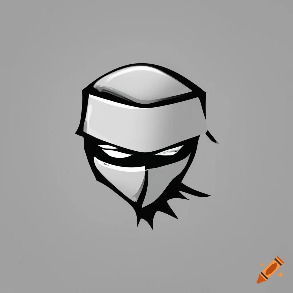 white minimalist ninja logo