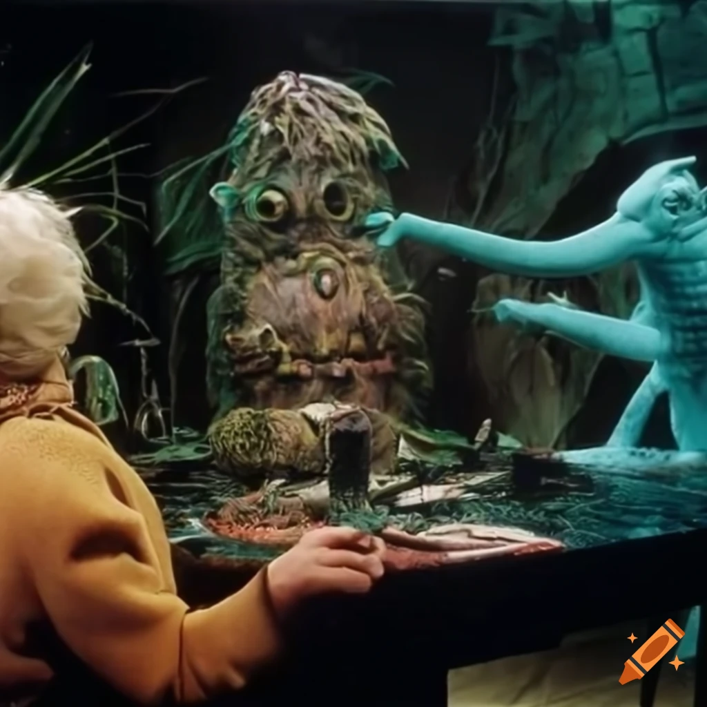 Jon Pertwee in a Doctor Who TV studio set